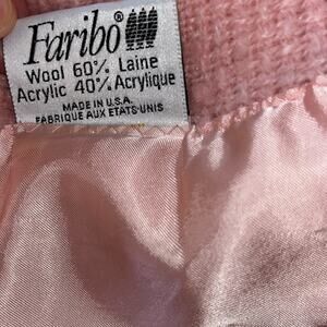 Nice Soft Vintage Faribo 60% Wool 40% Acrylic Blanket Pink Satin Trim 64x82
